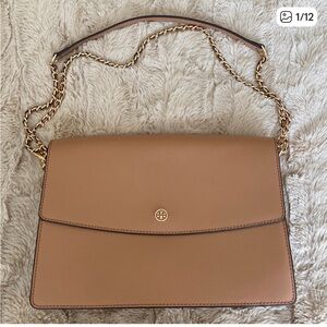 Tory Burch Parker Large Convertible Shoulder Bag in Tan